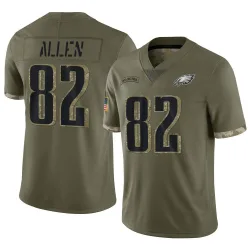 Men's Devon Allen Philadelphia Eagles No.82 Limited 2022 Salute To Service Jersey - Olive