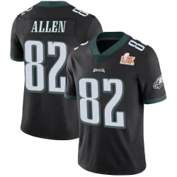 Men's Devon Allen Philadelphia Eagles No.82 Limited Alternate Vapor Untouchable Super Bowl LIX Jersey - Black