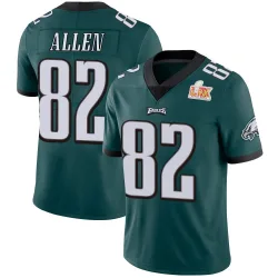 Men's Devon Allen Philadelphia Eagles No.82 Limited Midnight Team Color Vapor Untouchable Super Bowl LIX Jersey - Green