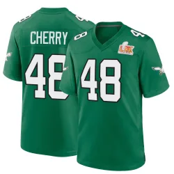Men's Don Cherry Philadelphia Eagles No.48 Game Kelly Alternate Super Bowl LIX Jersey - Green