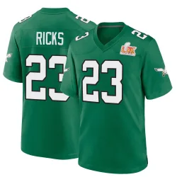 Men's Eli Ricks Philadelphia Eagles No.23 Game Kelly Alternate Super Bowl LIX Jersey - Green