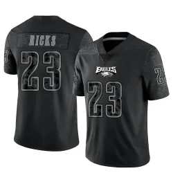 Men's Eli Ricks Philadelphia Eagles No.23 Limited Reflective Jersey - Black