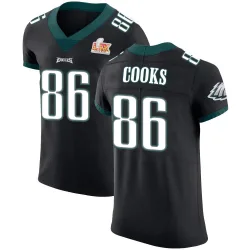 Men's Elijah Cooks Philadelphia Eagles No.86 Elite Alternate Vapor Untouchable Super Bowl LIX Jersey - Black