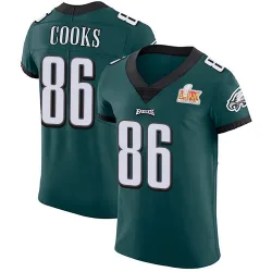 Men's Elijah Cooks Philadelphia Eagles No.86 Elite Midnight Team Color Vapor Untouchable Super Bowl LIX Jersey - Green