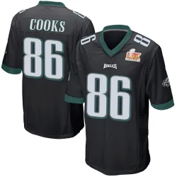 Men's Elijah Cooks Philadelphia Eagles No.86 Game Alternate Super Bowl LIX Jersey - Black