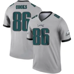 Men's Elijah Cooks Philadelphia Eagles No.86 Legend Silver Inverted Jersey