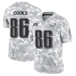 Men's Elijah Cooks Philadelphia Eagles No.86 Limited 2024 Salute to Service Jersey - Arctic Camo