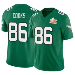 Men's Elijah Cooks Philadelphia Eagles No.86 Limited Kelly Alternate Vapor F.U.S.E. Super Bowl LIX Jersey - Green