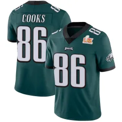 Men's Elijah Cooks Philadelphia Eagles No.86 Limited Midnight Team Color Vapor Untouchable Super Bowl LIX Jersey - Green