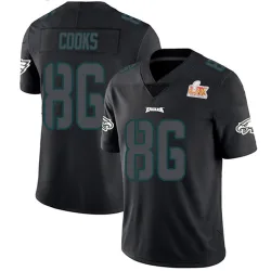Men's Elijah Cooks Philadelphia Eagles No.86 Limited Super Bowl LIX Jersey - Black Impact