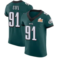 Men's Fletcher Cox Philadelphia Eagles No.91 Elite Midnight Team Color Vapor Untouchable Super Bowl LIX Jersey - Green