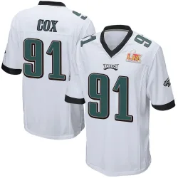 Men's Fletcher Cox Philadelphia Eagles No.91 Game Super Bowl LIX Jersey - White
