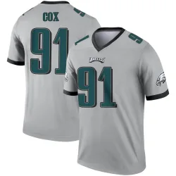 Men's Fletcher Cox Philadelphia Eagles No.91 Legend Silver Inverted Jersey