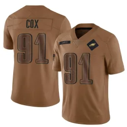 Men's Fletcher Cox Philadelphia Eagles No.91 Limited 2023 Salute To Service Jersey - Brown