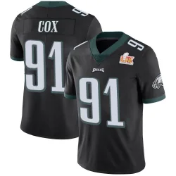 Men's Fletcher Cox Philadelphia Eagles No.91 Limited Alternate Vapor Untouchable Super Bowl LIX Jersey - Black