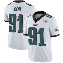 Men's Fletcher Cox Philadelphia Eagles No.91 Limited Vapor Untouchable Super Bowl LIX Jersey - White