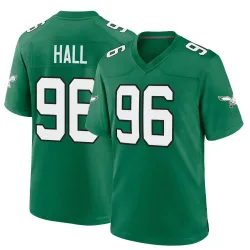Men's Gabe Hall Philadelphia Eagles No.96 Game Kelly Alternate Jersey - Green