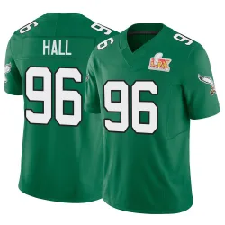 Men's Gabe Hall Philadelphia Eagles No.96 Limited Kelly Alternate Vapor F.U.S.E. Super Bowl LIX Jersey - Green