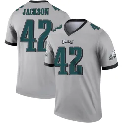 Men's Giles Jackson Philadelphia Eagles No.42 Legend Silver Inverted Jersey