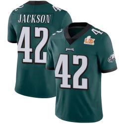 Men's Giles Jackson Philadelphia Eagles No.42 Limited Midnight Team Color Vapor Untouchable Super Bowl LIX Jersey - Green