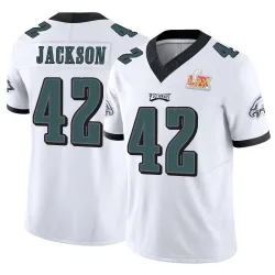 Men's Giles Jackson Philadelphia Eagles No.42 Limited Vapor F.U.S.E. Super Bowl LIX Jersey - White