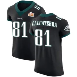 Men's Grant Calcaterra Philadelphia Eagles No.81 Elite Alternate Vapor Untouchable Super Bowl LIX Jersey - Black