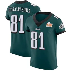 Men's Grant Calcaterra Philadelphia Eagles No.81 Elite Midnight Team Color Vapor Untouchable Super Bowl LIX Jersey - Green