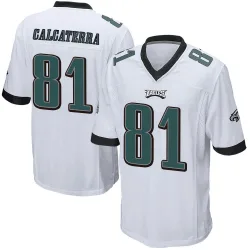 Men's Grant Calcaterra Philadelphia Eagles No.81 Game Jersey - White