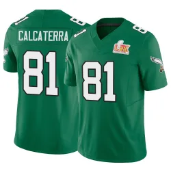 Men's Grant Calcaterra Philadelphia Eagles No.81 Limited Kelly Alternate Vapor F.U.S.E. Super Bowl LIX Jersey - Green