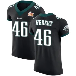 Men's Griffin Hebert Philadelphia Eagles No.46 Elite Alternate Vapor Untouchable Super Bowl LIX Jersey - Black
