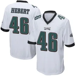 Men's Griffin Hebert Philadelphia Eagles No.46 Game Jersey - White