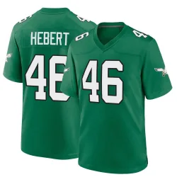Men's Griffin Hebert Philadelphia Eagles No.46 Game Kelly Alternate Jersey - Green