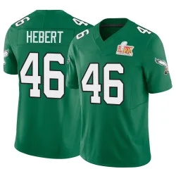 Men's Griffin Hebert Philadelphia Eagles No.46 Limited Kelly Alternate Vapor F.U.S.E. Super Bowl LIX Jersey - Green
