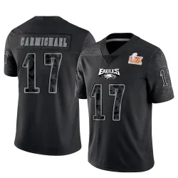 Men's Harold Carmichael Philadelphia Eagles No.17 Limited Reflective Super Bowl LIX Jersey - Black