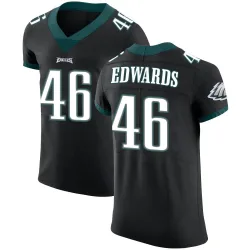 Men's Herman Edwards Philadelphia Eagles No.46 Elite Alternate Vapor Untouchable Jersey - Black