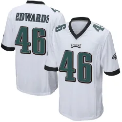 Men's Herman Edwards Philadelphia Eagles No.46 Game Jersey - White