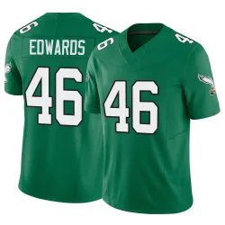 Men's Herman Edwards Philadelphia Eagles No.46 Limited Kelly Alternate Vapor F.U.S.E. Jersey - Green