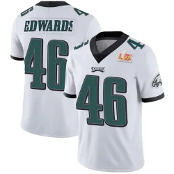 Men's Herman Edwards Philadelphia Eagles No.46 Limited Vapor Untouchable Super Bowl LIX Jersey - White