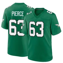 Men's Hollin Pierce Philadelphia Eagles No.63 Game Kelly Alternate Jersey - Green