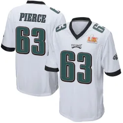 Men's Hollin Pierce Philadelphia Eagles No.63 Game Super Bowl LIX Jersey - White