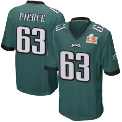 Men's Hollin Pierce Philadelphia Eagles No.63 Game Team Color Super Bowl LIX Jersey - Green
