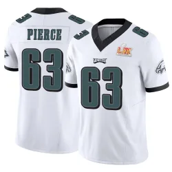 Men's Hollin Pierce Philadelphia Eagles No.63 Limited Vapor F.U.S.E. Super Bowl LIX Jersey - White