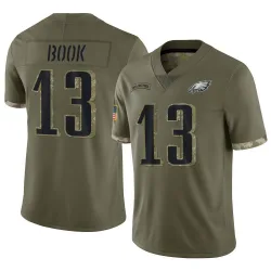 Men's Ian Book Philadelphia Eagles No.13 Limited 2022 Salute To Service Jersey - Olive
