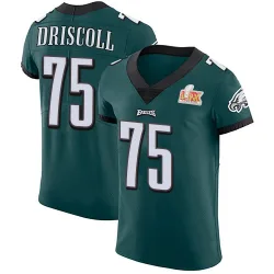 Men's Jack Driscoll Philadelphia Eagles No.75 Elite Midnight Team Color Vapor Untouchable Super Bowl LIX Jersey - Green