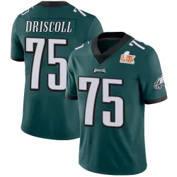 Men's Jack Driscoll Philadelphia Eagles No.75 Limited Midnight Team Color Vapor Untouchable Super Bowl LIX Jersey - Green