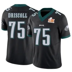 Men's Jack Driscoll Philadelphia Eagles No.75 Limited Vapor F.U.S.E. Super Bowl LIX Jersey - Black