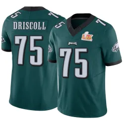 Men's Jack Driscoll Philadelphia Eagles No.75 Limited Vapor F.U.S.E. Super Bowl LIX Jersey - Green