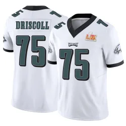 Men's Jack Driscoll Philadelphia Eagles No.75 Limited Vapor F.U.S.E. Super Bowl LIX Jersey - White