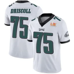Men's Jack Driscoll Philadelphia Eagles No.75 Limited Vapor Untouchable Super Bowl LIX Jersey - White