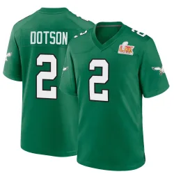 Men's Jahan Dotson Philadelphia Eagles No.2 Game Kelly Alternate Super Bowl LIX Jersey - Green